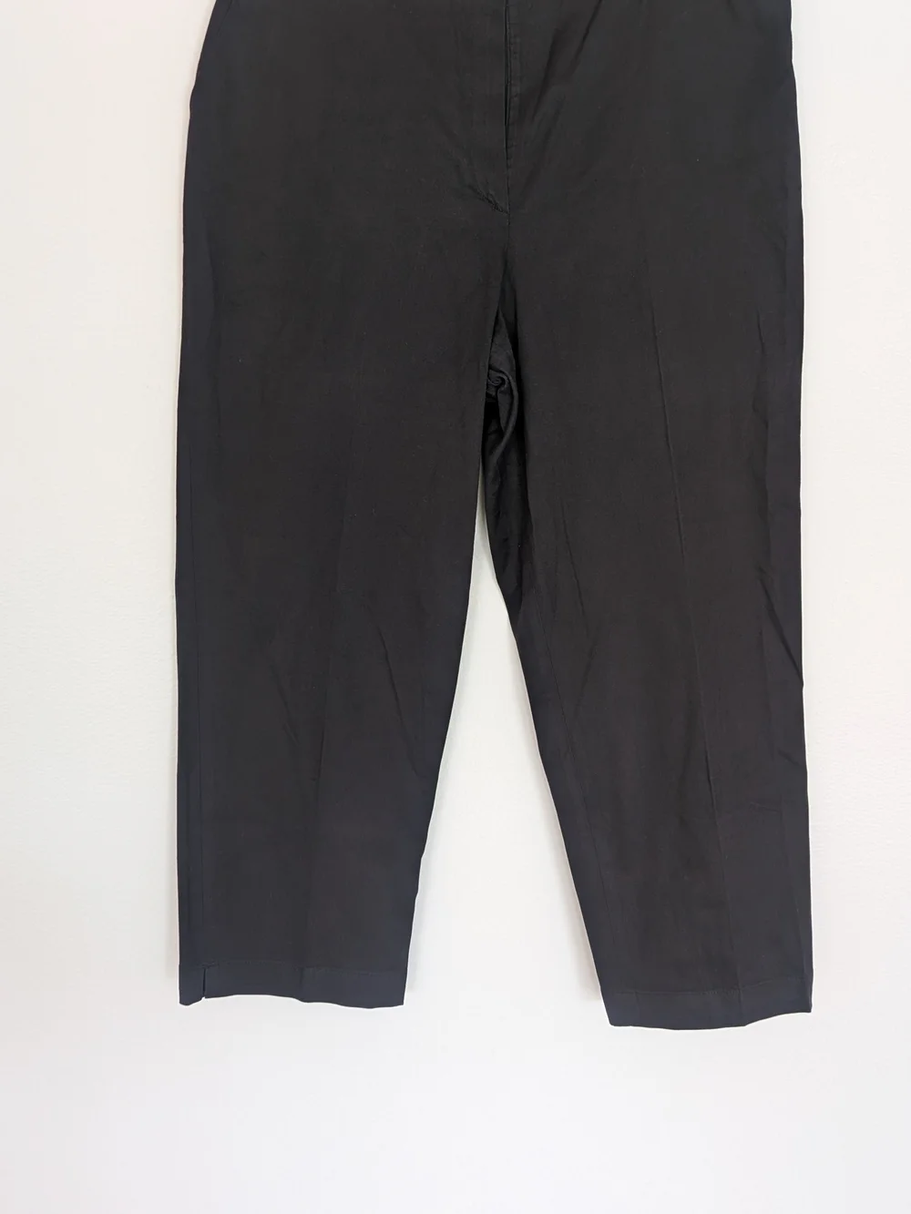 Burberry Black Button Zip Logo Accent Women's Golf  Dress Pants Cotton Blend